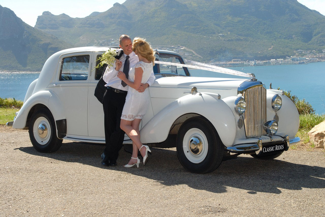 Nothing quite says "wedding car" like the lovely white 1947 Bentley Mk.VI